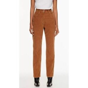 Denim Forum Joni High Rise Loose Corduroy Pants Camel 27 Tall Preppy Academia
